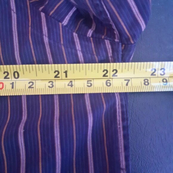 Jones New York SZ M 100% Cotton Men's Striped Button Up Shirt - Picture 9 of 11